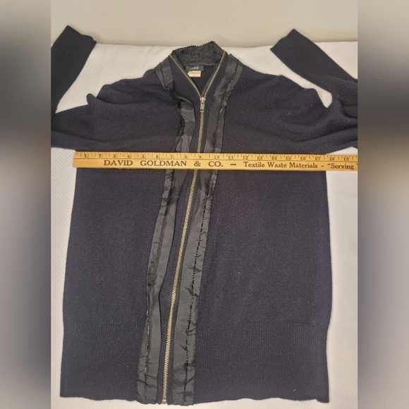 J. Crew Wool Cashmere Silk Beaded Zip Cardigan Sweater sz M - Picture 5 of 8
